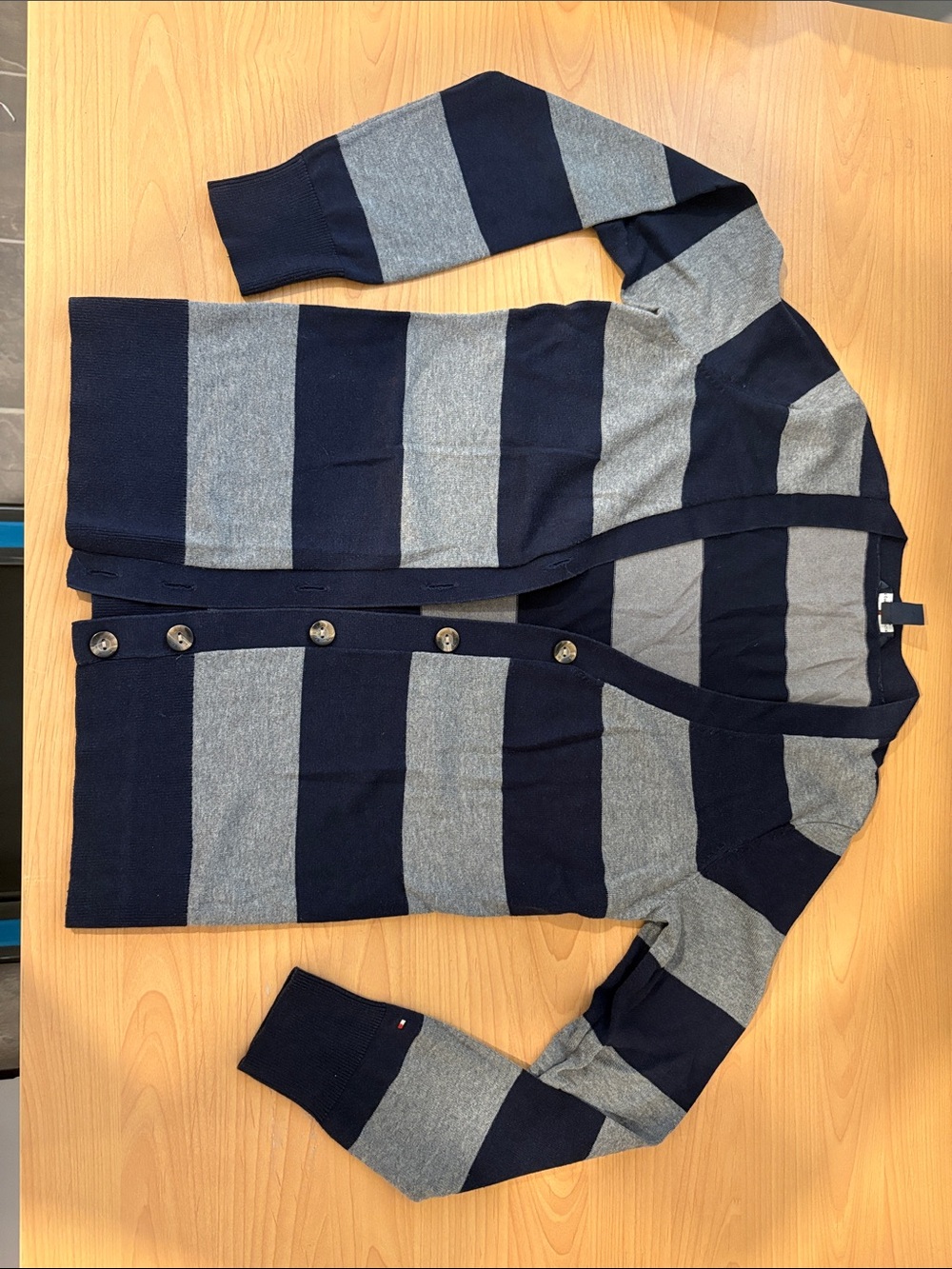 Tommy Hilfiger Navy and Light Gray Crewneck Top sweater